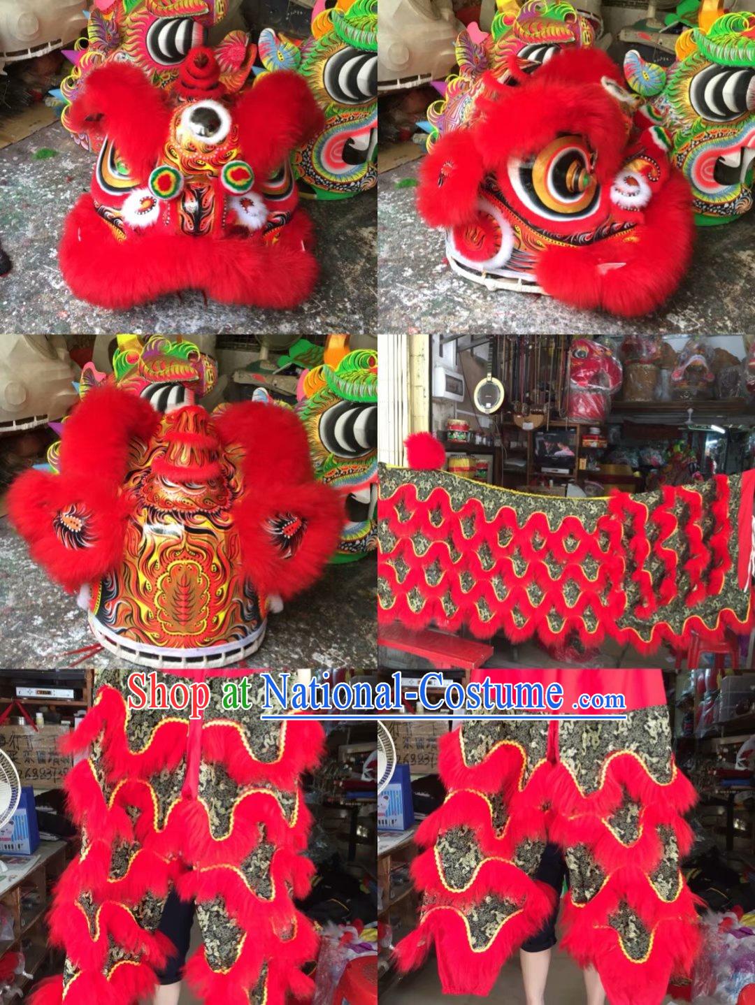 Chinese Lunar New Year Traditional Chinese Southern Lion Dance Lion Dancing Costume Full Set