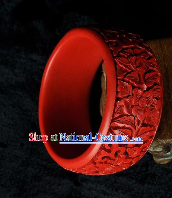 Traditional Chinese Handmade Bracelet Lacquerware Carving Bangle Craft