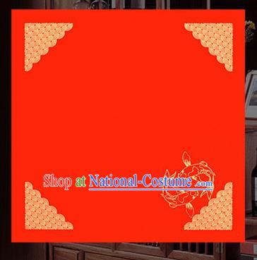 Traditional Chinese Wedding Red Batik Paper Spring Festival Handmade Classical Fishes Pattern Couplet Paper Craft