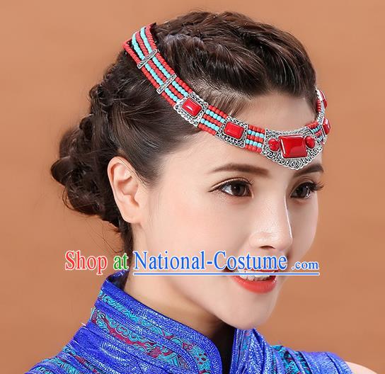 Traditional Chinese Mongol Minority Dance Headband Mongolian Hair Accessories Ethnic Hair Clasp for Women