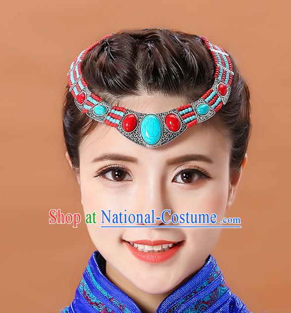 Traditional Chinese Ethnic Hair Clasp Mongol Minority Dance Headband Mongolian Hair Accessories for Women