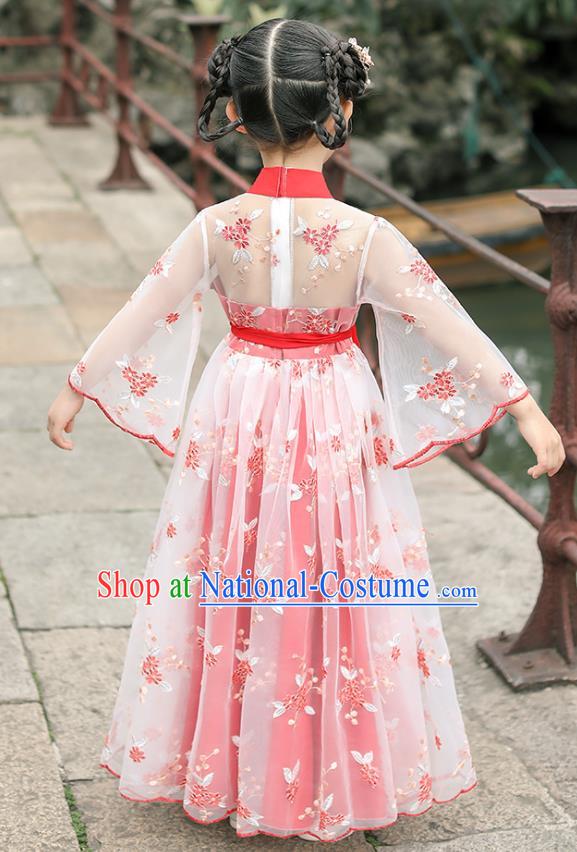 Chinese Traditional Tang Suit Hanfu Dress Ancient Princess Costumes Stage Show Girl Cloak Blouse and Skirt Apparels for Kids