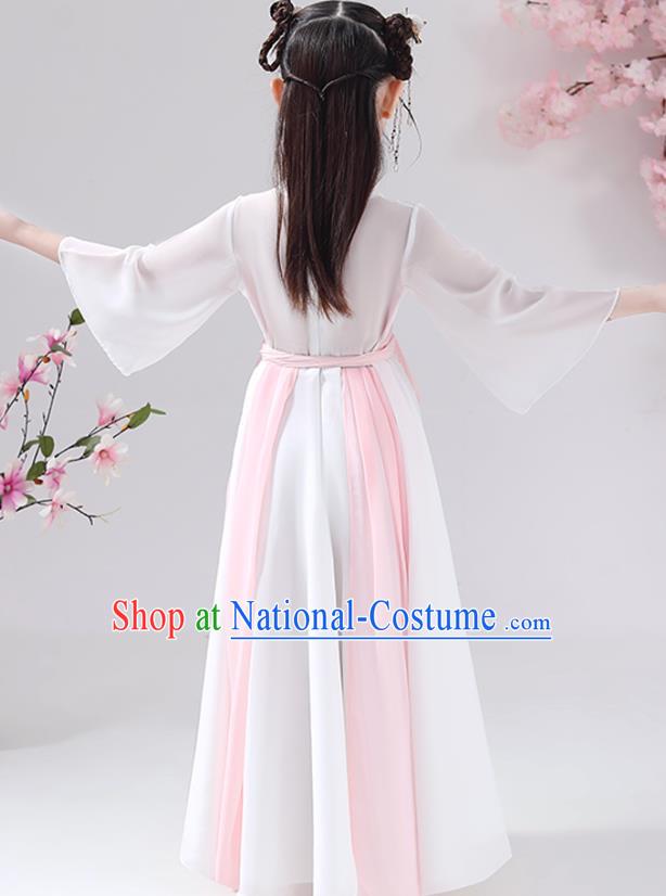 Chinese Traditional Girl Princess Hanfu Dress Apparels Ancient Costumes Stage Show Pink Cape Blouse and Skirt for Kids