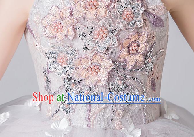 Professional Stage Show Compere Veil Bubble Dress Birthday Costume Children Top Grade Flower Girls Short Full Dress