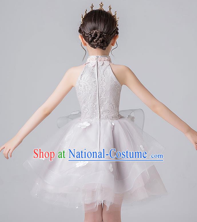 Professional Stage Show Compere Veil Bubble Dress Birthday Costume Children Top Grade Flower Girls Short Full Dress