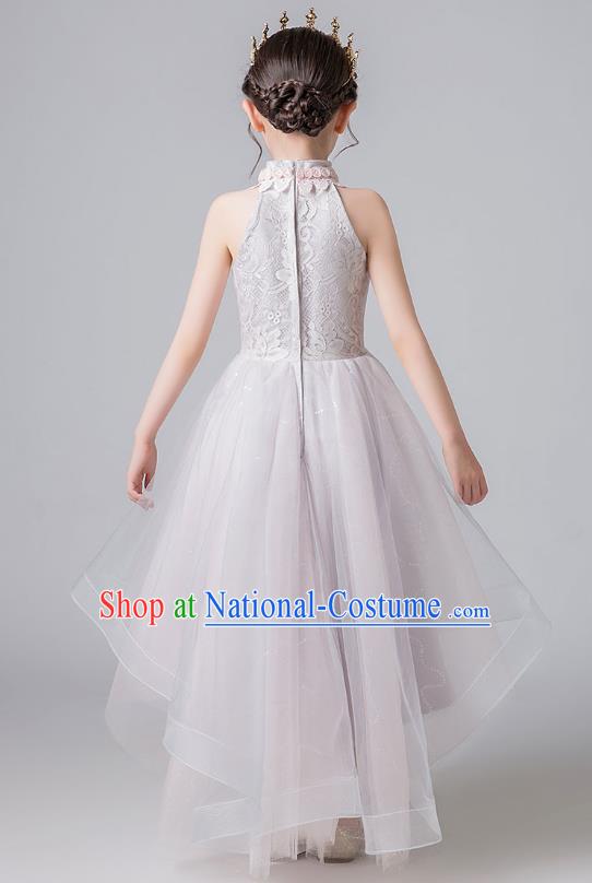 Professional Stage Show Catwalks Compere Veil Dress Birthday Costume Children Top Grade Flower Girls Full Dress