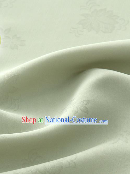 Asian Korea Classical Campsis Grandiflora Pattern Light Green Silk Fabric Korean Fashion Drapery Traditional Hanbok Material