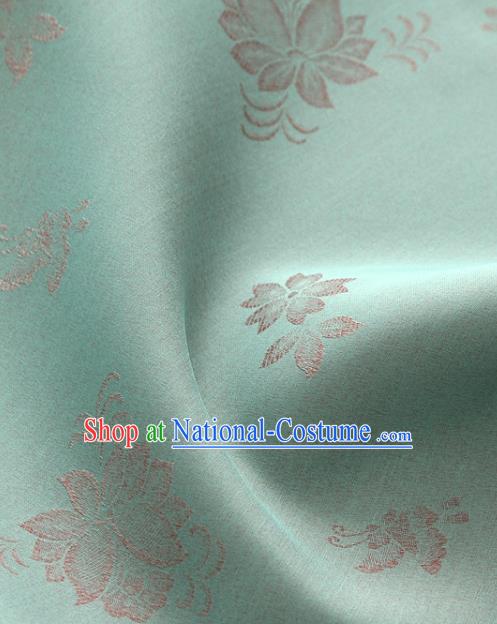 Asian Korea Classical Campsis Grandiflora Pattern Silk Fabric Korean Fashion Drapery Traditional Hanbok Material