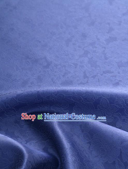 Traditional Korean Fashion Lake Blue Gauze Drapery Hanbok Material Asian Korea Classical Flowers Pattern Silk Fabric