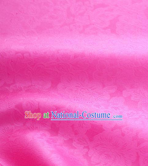 Traditional Korean Fashion Rosy Gauze Drapery Hanbok Material Asian Korea Classical Flowers Pattern Silk Fabric