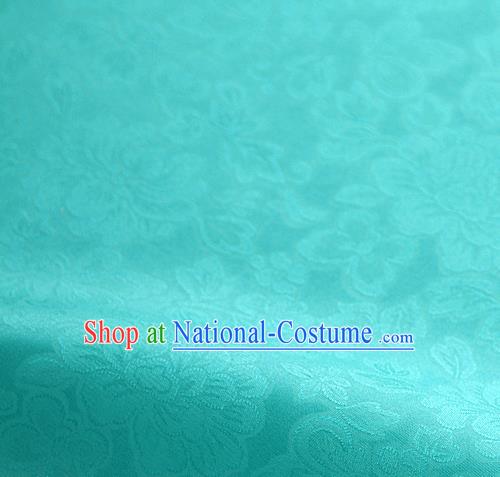 Traditional Korean Fashion Green Gauze Drapery Hanbok Material Asian Korea Classical Flowers Pattern Silk Fabric