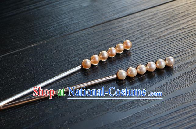 Chinese Classical Ming Dynasty Hair Clip Hair Accessories Handmade Ancient Hanfu Pearls Hairpin for Women