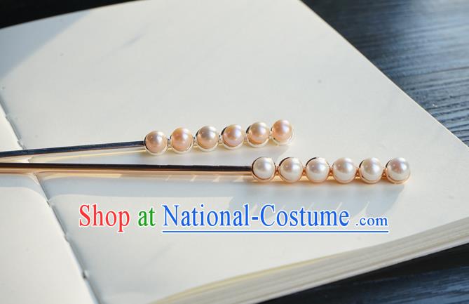 Chinese Classical Ming Dynasty Hair Clip Hair Accessories Handmade Ancient Hanfu Pearls Hairpin for Women