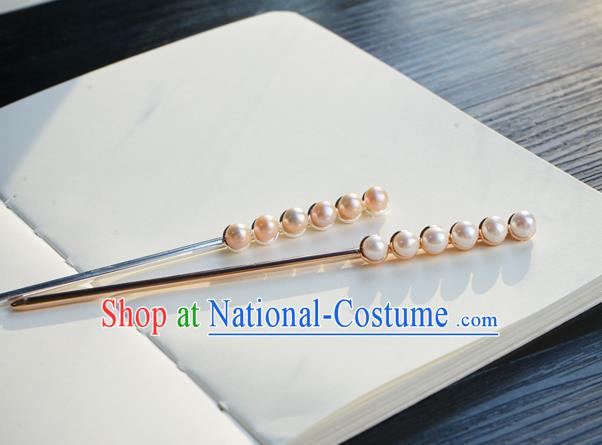 Chinese Classical Ming Dynasty Hair Clip Hair Accessories Handmade Ancient Hanfu Pearls Hairpin for Women