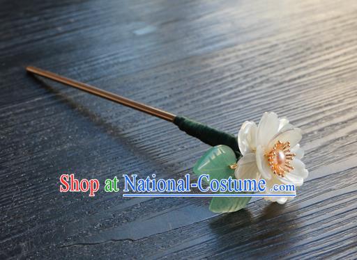 Chinese Classical Pearl Hair Clip Hair Accessories Handmade Ancient Hanfu Camellia Hairpin for Women