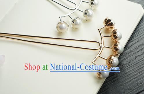 Chinese Classical Court Hair Clip Hair Accessories Handmade Ancient Jin Dynasty Golden Hairpin for Women