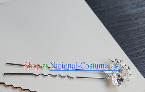 Chinese Classical Cheongsam Argent Hair Clip Hair Accessories Handmade Ancient Hanfu Tang Dynasty Hairpin for Women