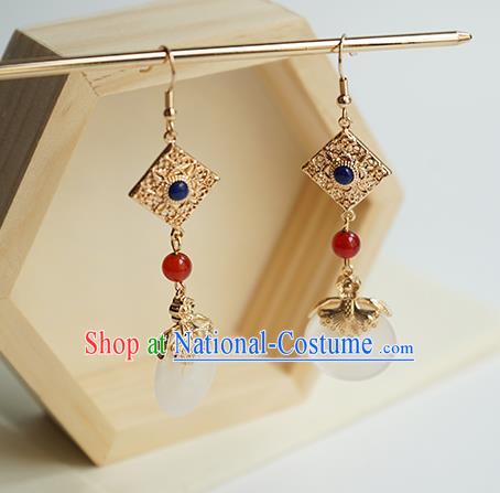 Handmade Chinese Classical Ring Ear Accessories Ancient Women Hanfu Court Earrings