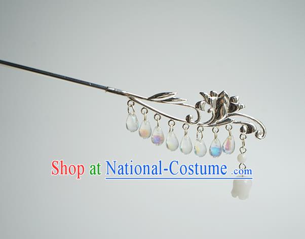 Chinese Hanfu Classical Orchid Hair Accessories Handmade Ancient Princess Argent Hairpins for Women