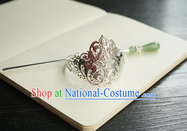 Chinese Hanfu Classical Hair Accessories Handmade Ancient Swordsman Hair Crown and Hairpin for Women