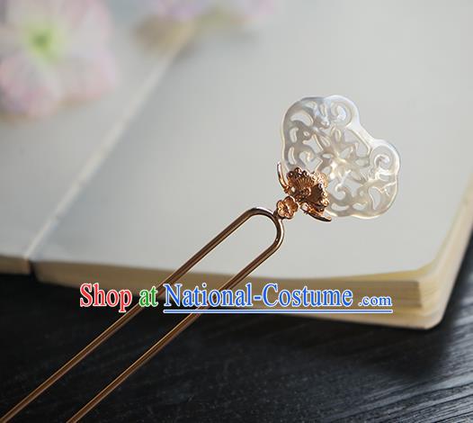 Chinese Classical Hanfu Court Hair Clip Hair Accessories Handmade Ancient Song Dynasty Golden Hairpin for Women