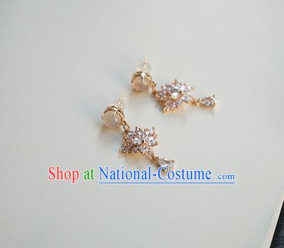 Handmade Chinese Crystal Ear Accessories Ancient Women Hanfu Classical Earrings