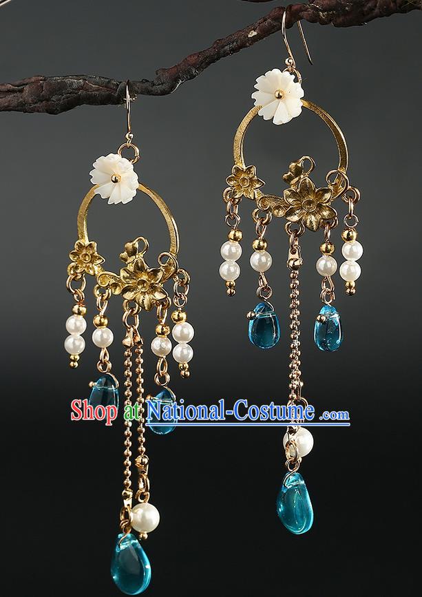 Handmade Chinese Ear Accessories Classical Eardrop Ancient Women Hanfu Tassel Earrings