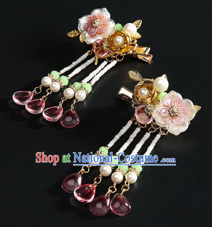 Chinese Classical Shell Plum Hair Claws Hanfu Hair Accessories Handmade Ancient Princess Hairpins Hair Stick for Women