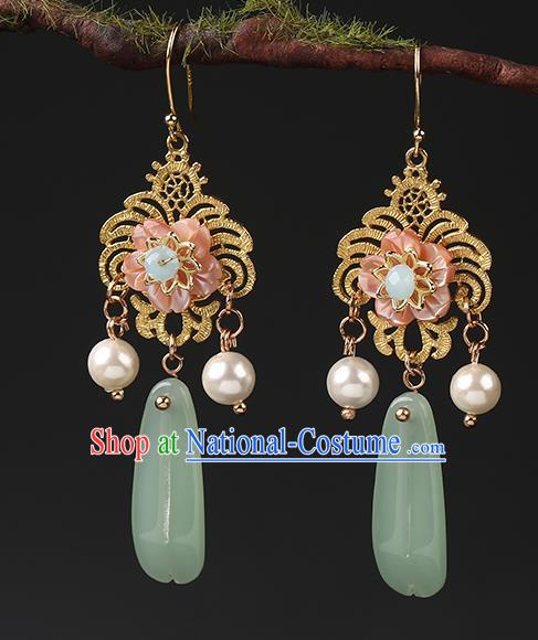 Handmade Chinese Bride Ear Accessories Classical Eardrop Ancient Women Hanfu Earrings