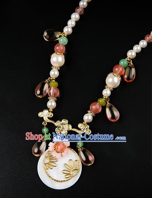 Chinese Handmade Pearls Necklet Classical Jewelry Accessories Ancient Hanfu Necklace for Women