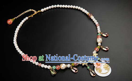 Chinese Handmade Pearls Necklet Classical Jewelry Accessories Ancient Hanfu Necklace for Women