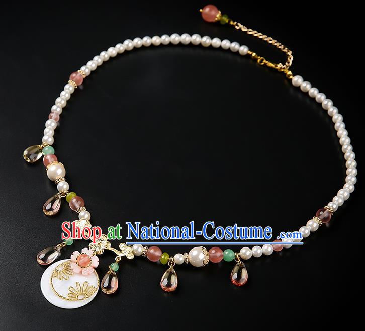 Chinese Handmade Pearls Necklet Classical Jewelry Accessories Ancient Hanfu Necklace for Women