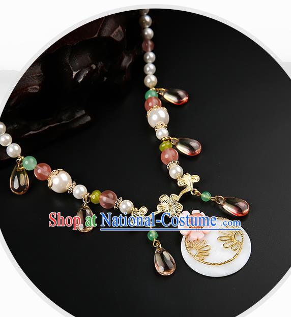 Chinese Handmade Pearls Necklet Classical Jewelry Accessories Ancient Hanfu Necklace for Women