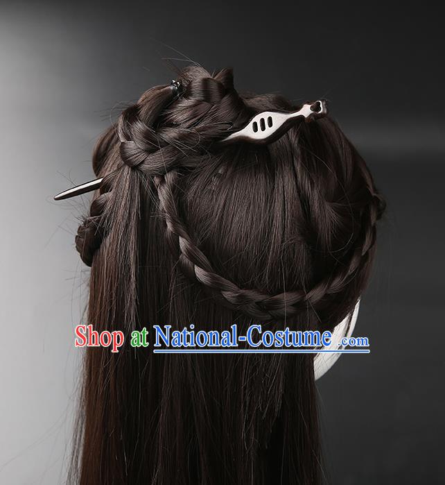 Chinese Classical Ebony Hair Clip Hanfu Hair Accessories Handmade Ancient Princess Wood Hairpins for Women