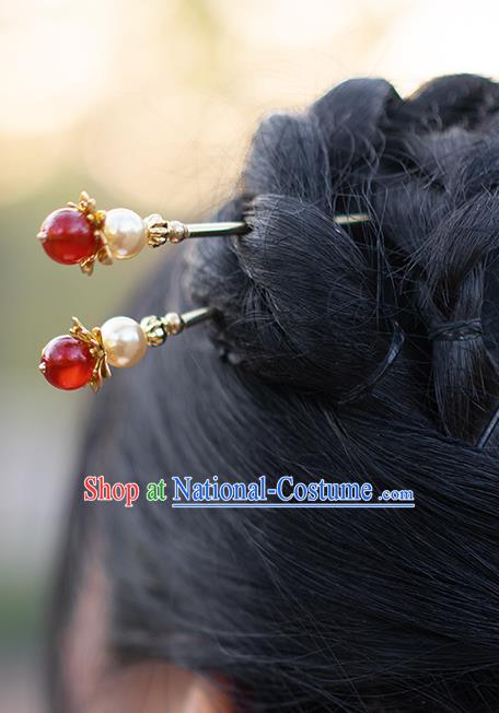 Chinese Classical Cheongsam Golden Hair Clip Hanfu Hair Accessories Handmade Ancient Queen Hairpin for Women