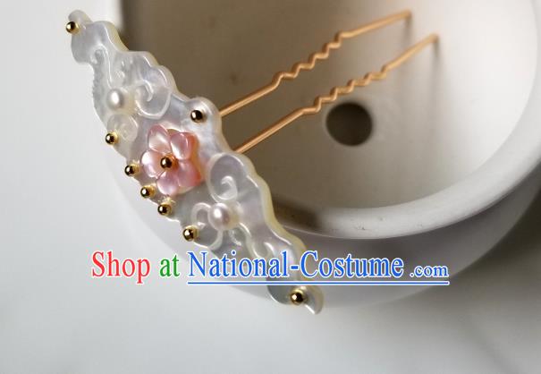 Chinese Classical Shell Cloud Hair Comb Hanfu Hair Accessories Handmade Ancient Song Dynasty Empress Hairpins for Women