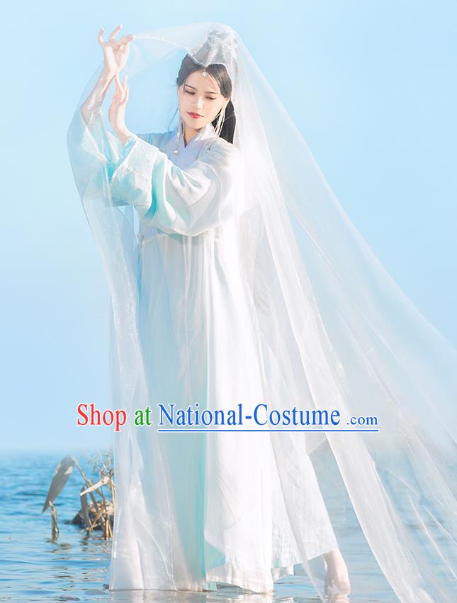 Chinese Ming Dynasty Female Swordsman Dress Traditional Hanfu Apparels Ancient Taoist Nun Historical Costumes