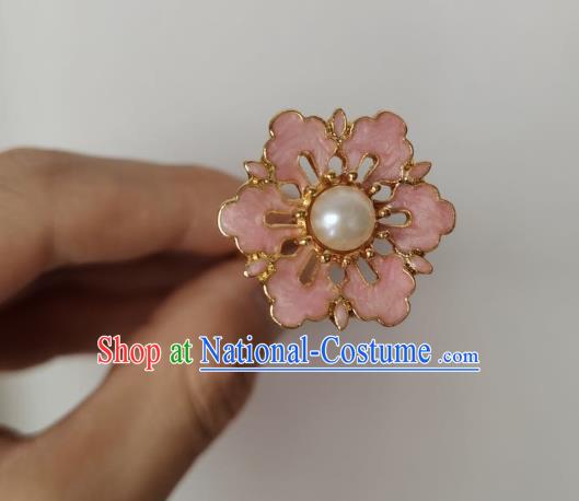 Chinese Classical Ancient Princess Pink Hairpins Women Hanfu Hair Accessories Handmade Ming Dynasty Court Hair Clip