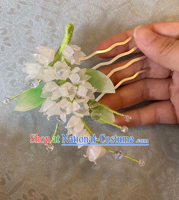 Chinese Classical Convallaria Hair Comb Handmade Ancient Princess Flowers Hairpin Women Hanfu Hair Accessories