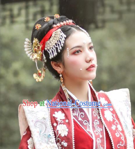 Chinese Song Dynasty Queen Hairpin Handmade Classical Ancient Empress Hanfu Hair Accessories Court Women Hair Clasp Full Set