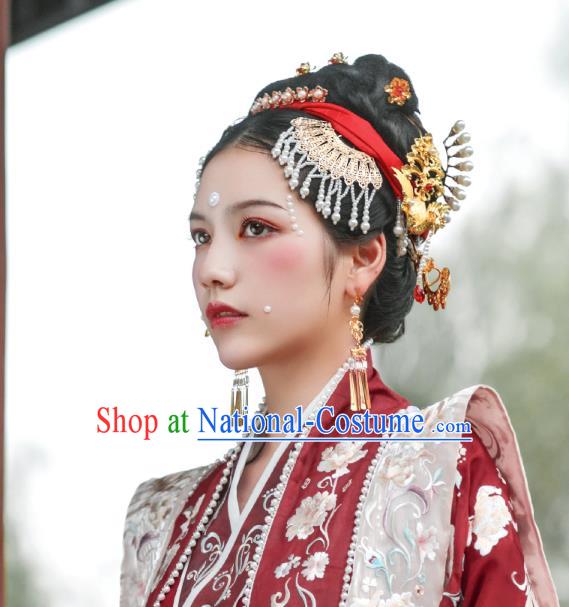 Chinese Song Dynasty Queen Hairpin Handmade Classical Ancient Empress Hanfu Hair Accessories Court Women Hair Clasp Full Set