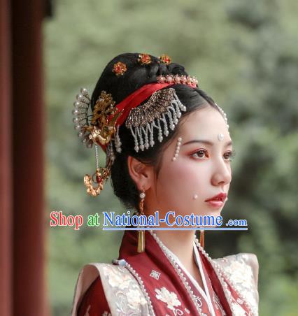 Chinese Song Dynasty Queen Hairpin Handmade Classical Ancient Empress Hanfu Hair Accessories Court Women Hair Clasp Full Set