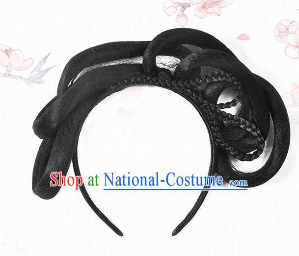 Chinese Classical Ancient Goddess Hanfu Wigs Tang Dynasty Court Princess Wig Hair Clasp Accessories