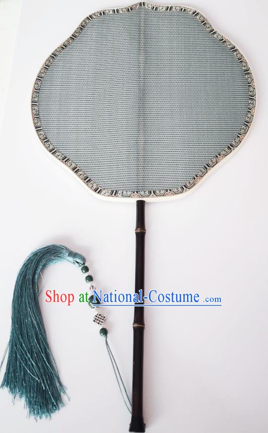 Chinese Classical Ancient Hanfu Grey Silk Fan Song Dynasty Princess Palace Fans