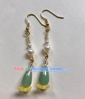 Handmade Chinese Classical Aventurine Eardrop Ear Accessories Ancient Ming Dynasty Princess Hanfu Fragrans Earrings