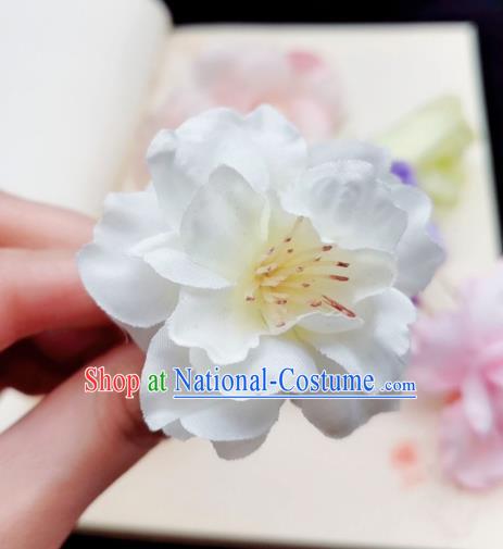 Chinese Tang Dynasty White Camellia Hair Stick Handmade Hair Accessories Hanfu Ancient Princess Hairpins