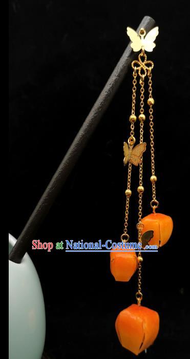 Chinese Classical Lantern Tassel Hair Stick Handmade Hanfu Hair Accessories Ancient Song Dynasty Wood Hairpins