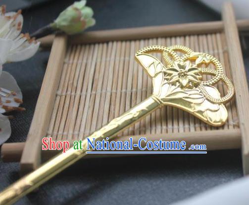 Chinese Classical Hair Stick Handmade Hanfu Hair Accessories Ancient Song Dynasty Palace Golden Hairpins