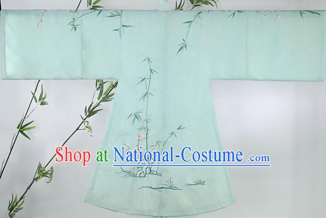 Chinese Ancient Princess Hanfu Dress Traditional Embroidered Blue Long Gown and Skirt Ming Dynasty Noble Lady Historical Costumes Complete Set