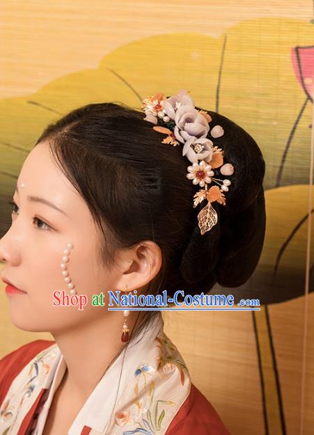 Chinese Classical Court Lilac Flowers Hair Stick Handmade Hanfu Hair Accessories Ancient Song Dynasty Princess Hairpins